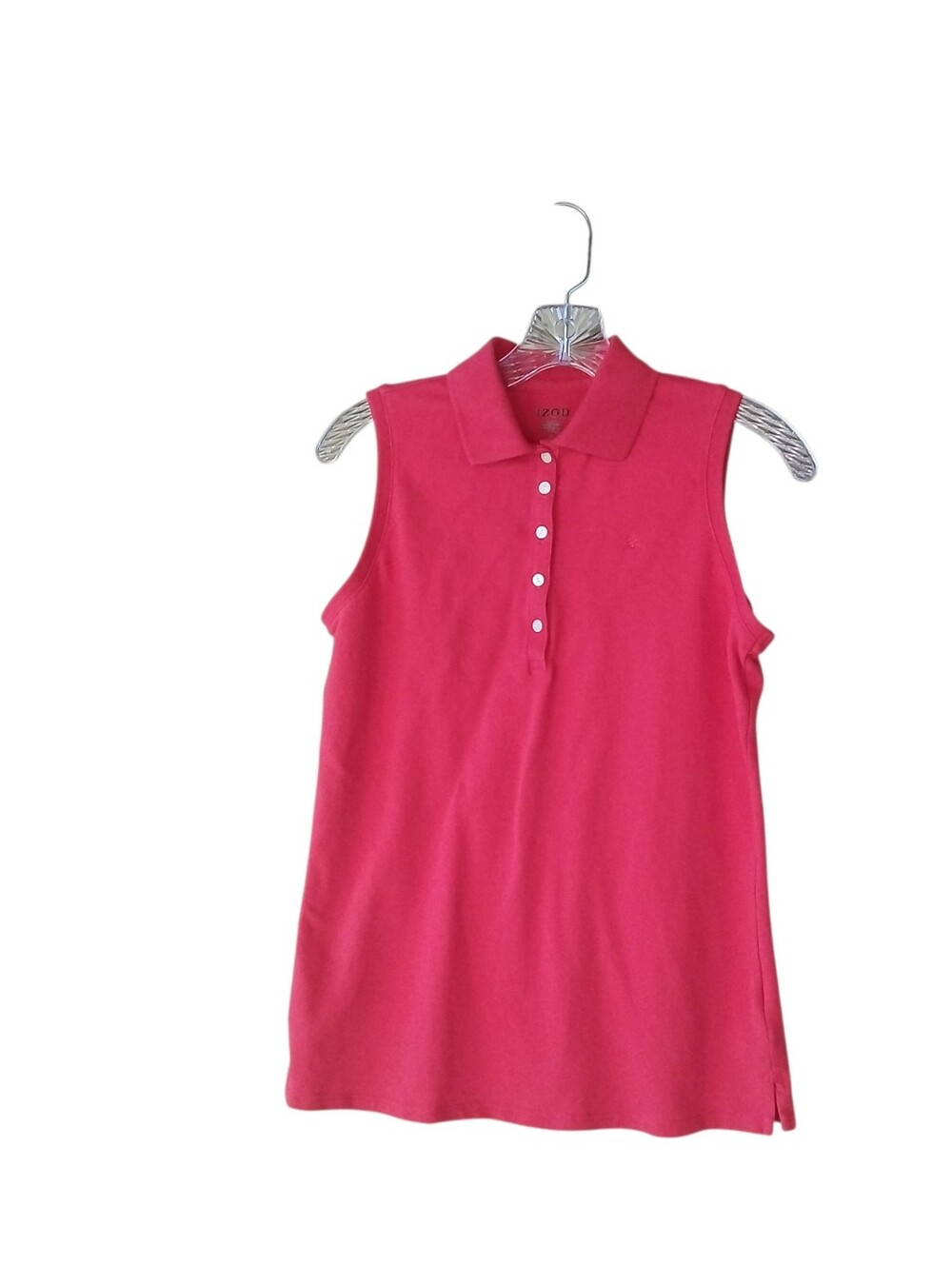 Izod Red Sleeveless Pique Knit Polo Shirt Small